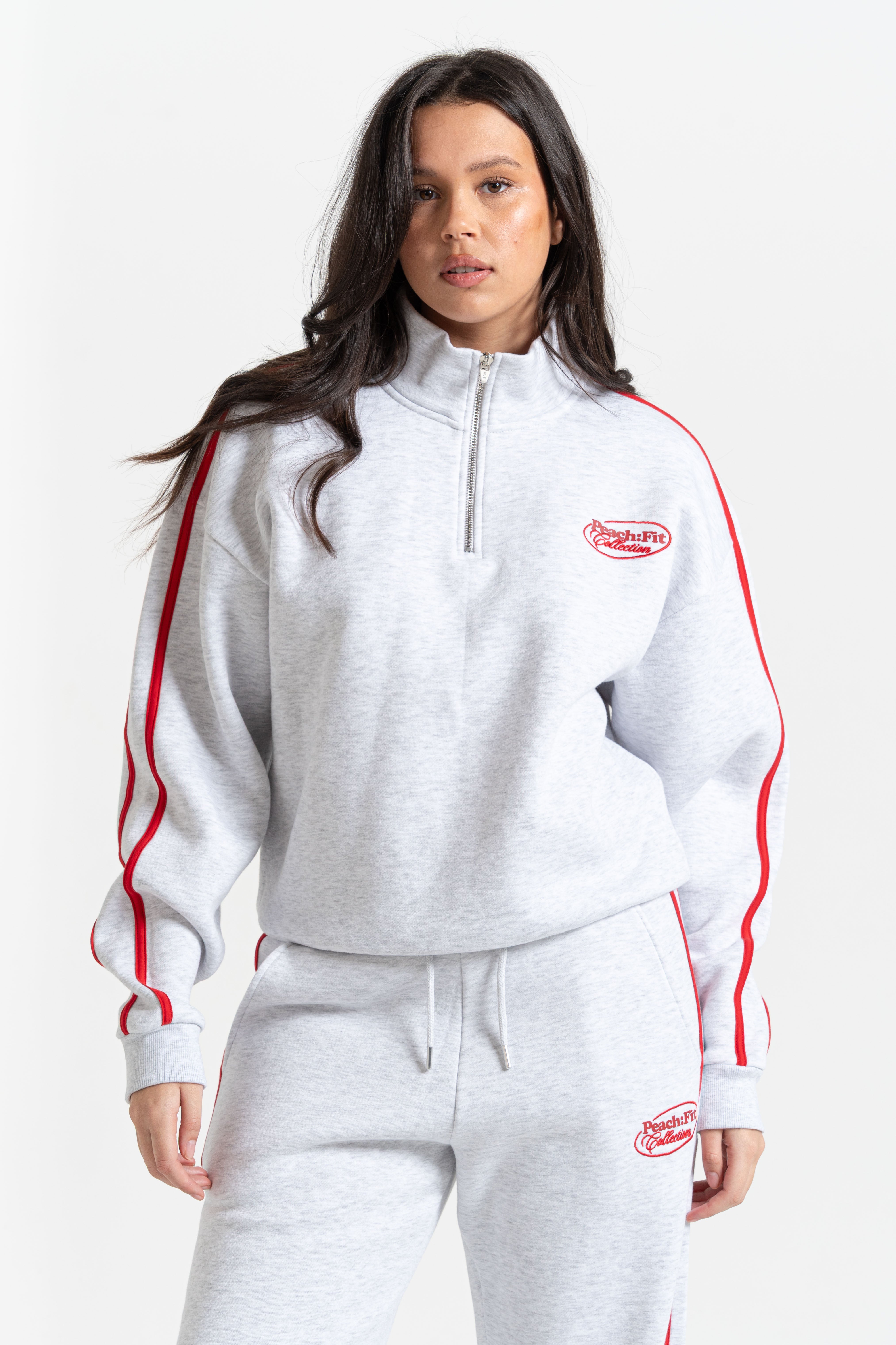 Laelia Zip Neck Sweatshirt Ice Marl