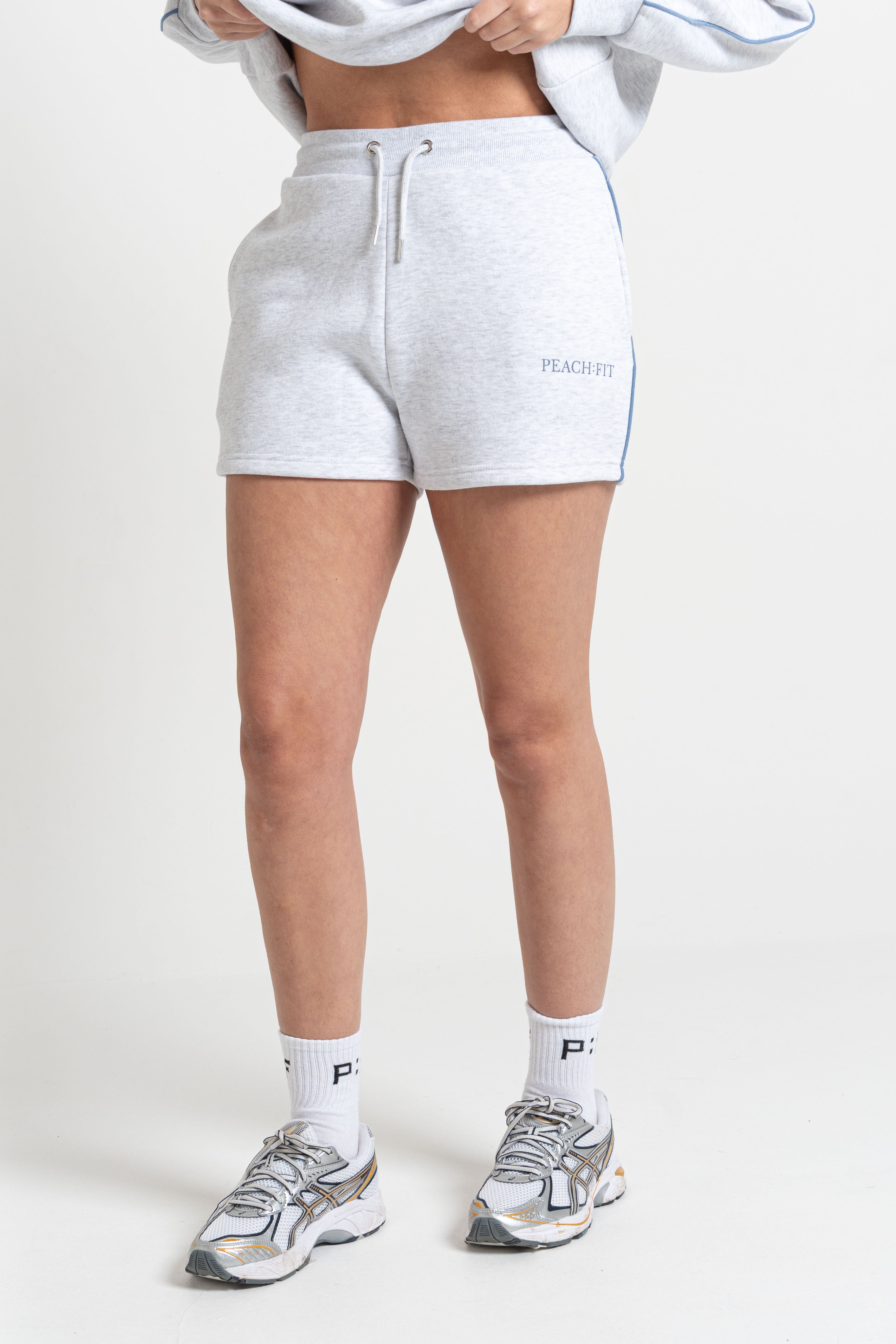 Heather Jogger Shorts Ice Marl