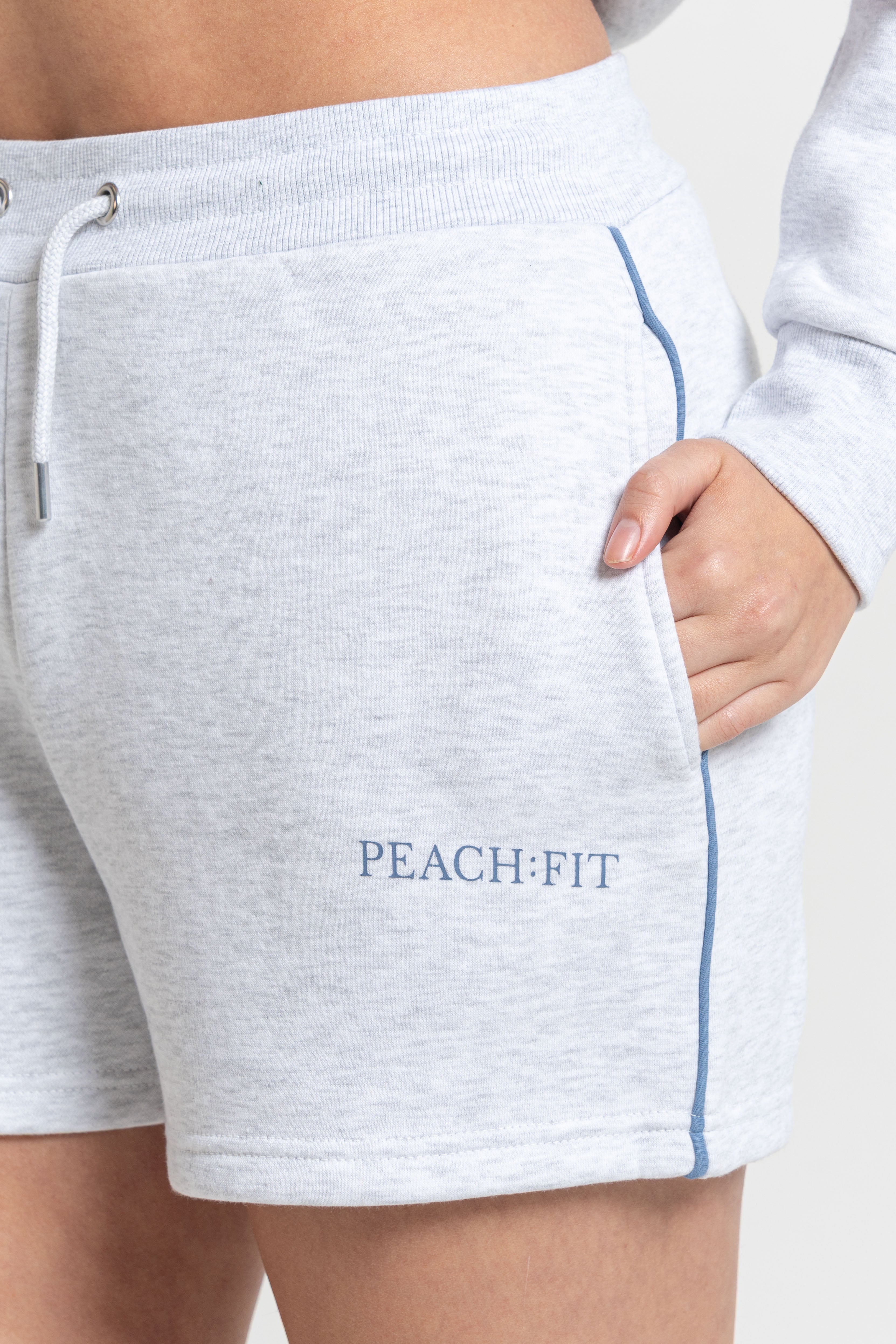 Heather Jogger Shorts Ice Marl