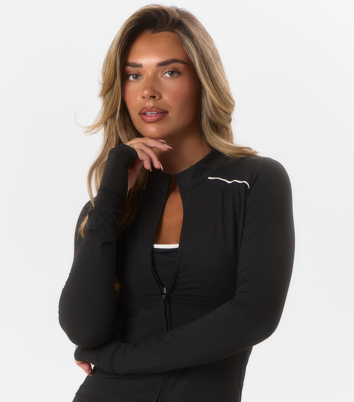 Harlyn Active Zip Through Top Black