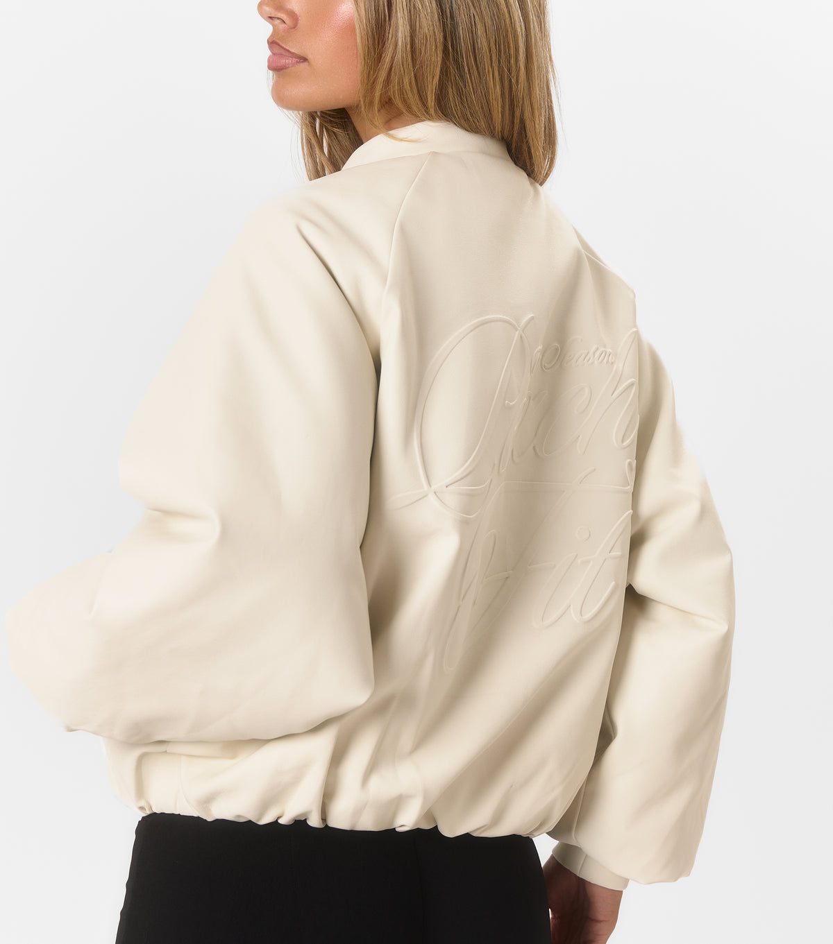 Jasmine Padded Bomber Jacket Ecru