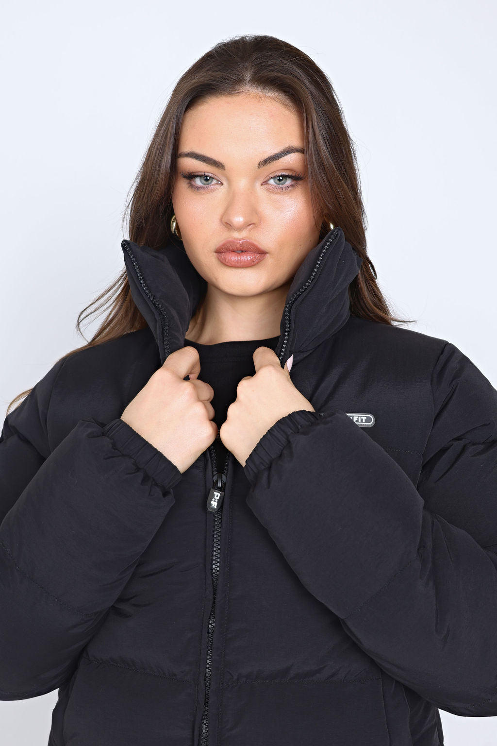 Maisey Cropped Puffer Jacket - Black