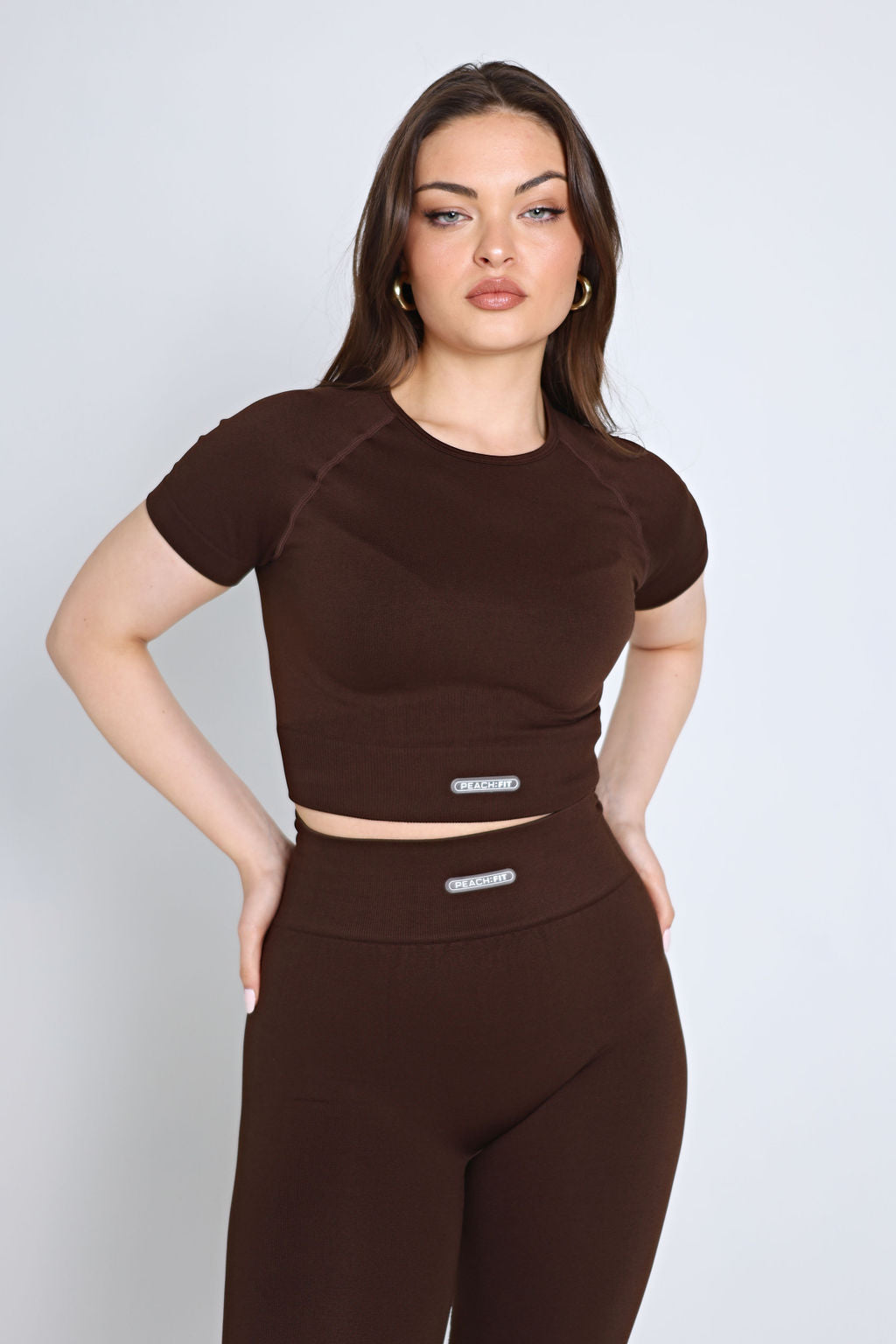 Libby Seamless Crop Top - Chocolate