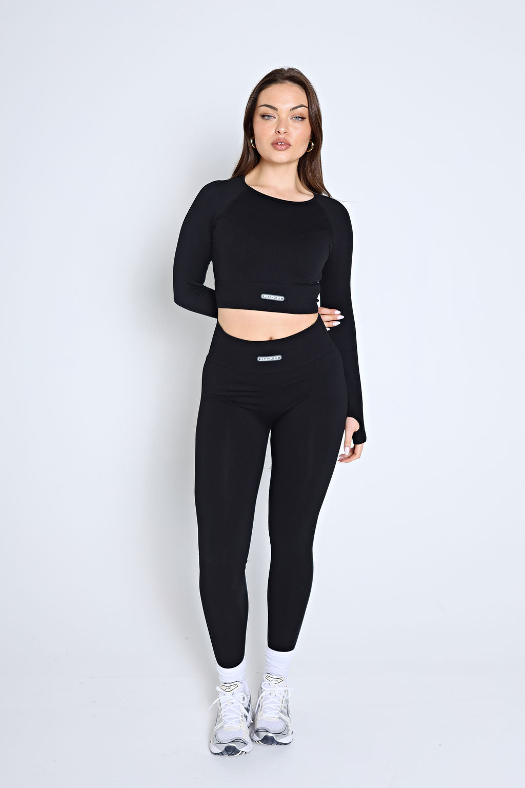 Sophia Seamless Crop Top - Black