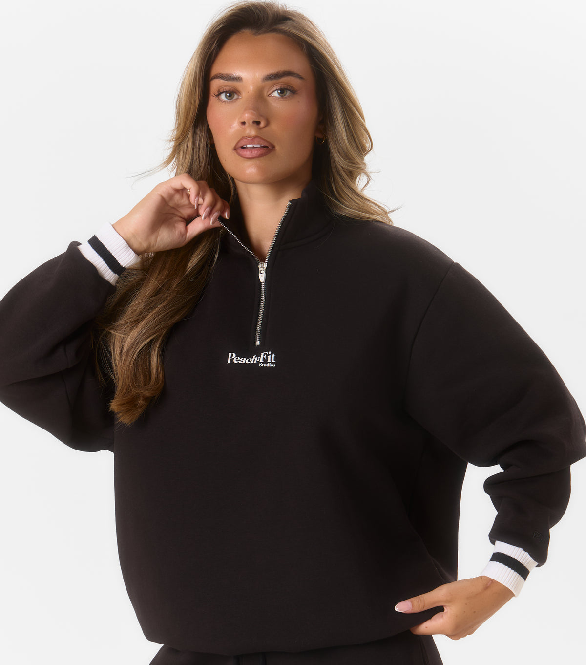 Kamila Zip Sweat Black