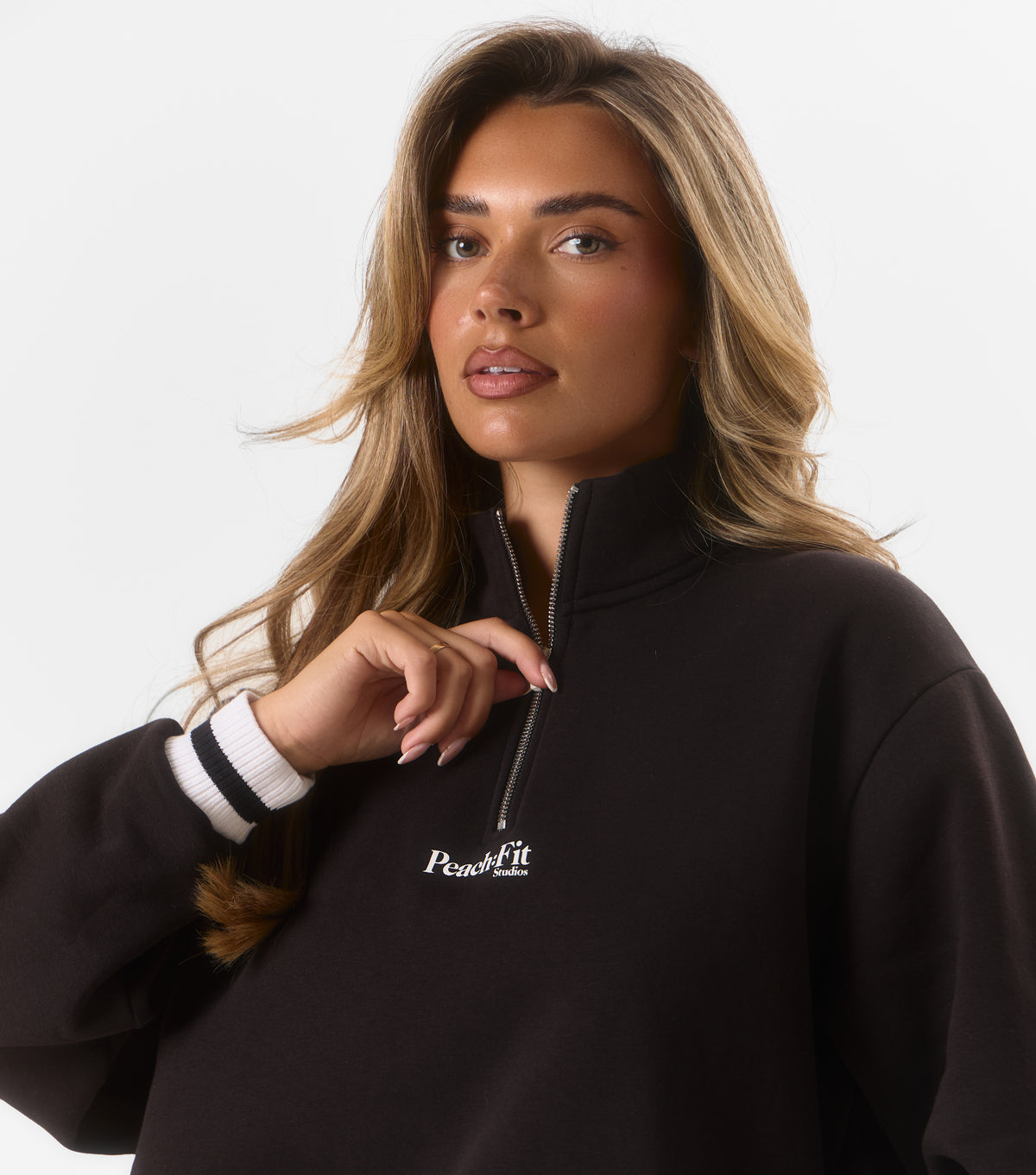 Kamila Zip Sweat Black