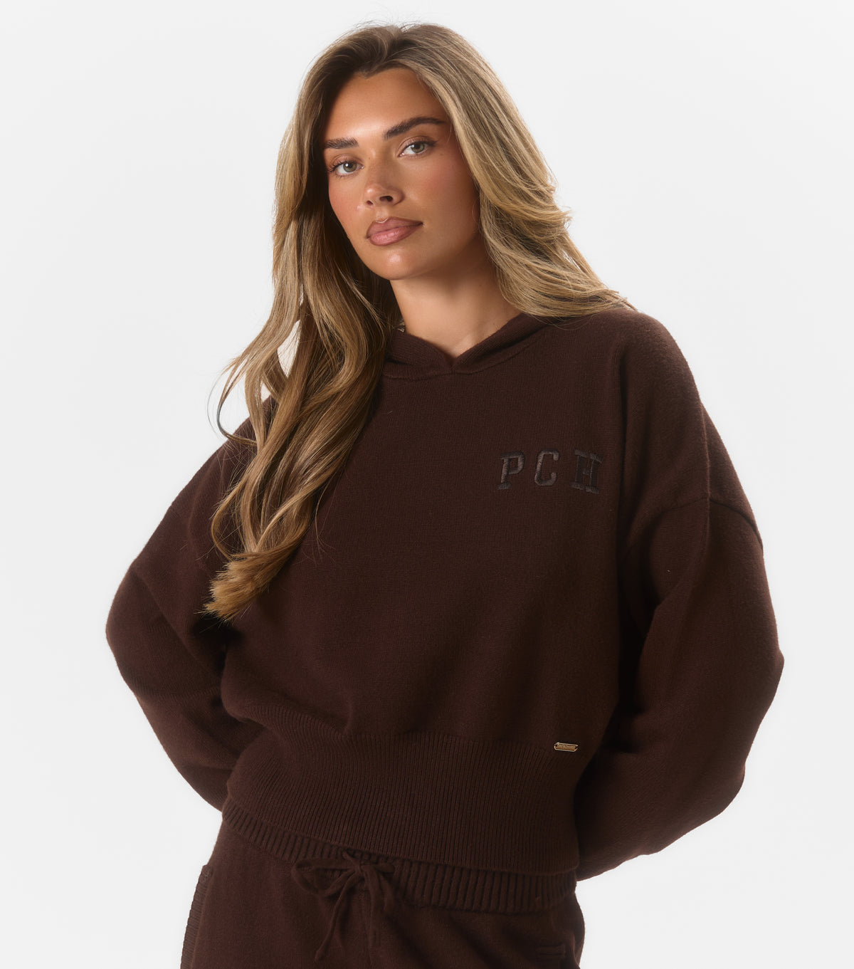 Sophie Knitted Hoodie Coffee Bean