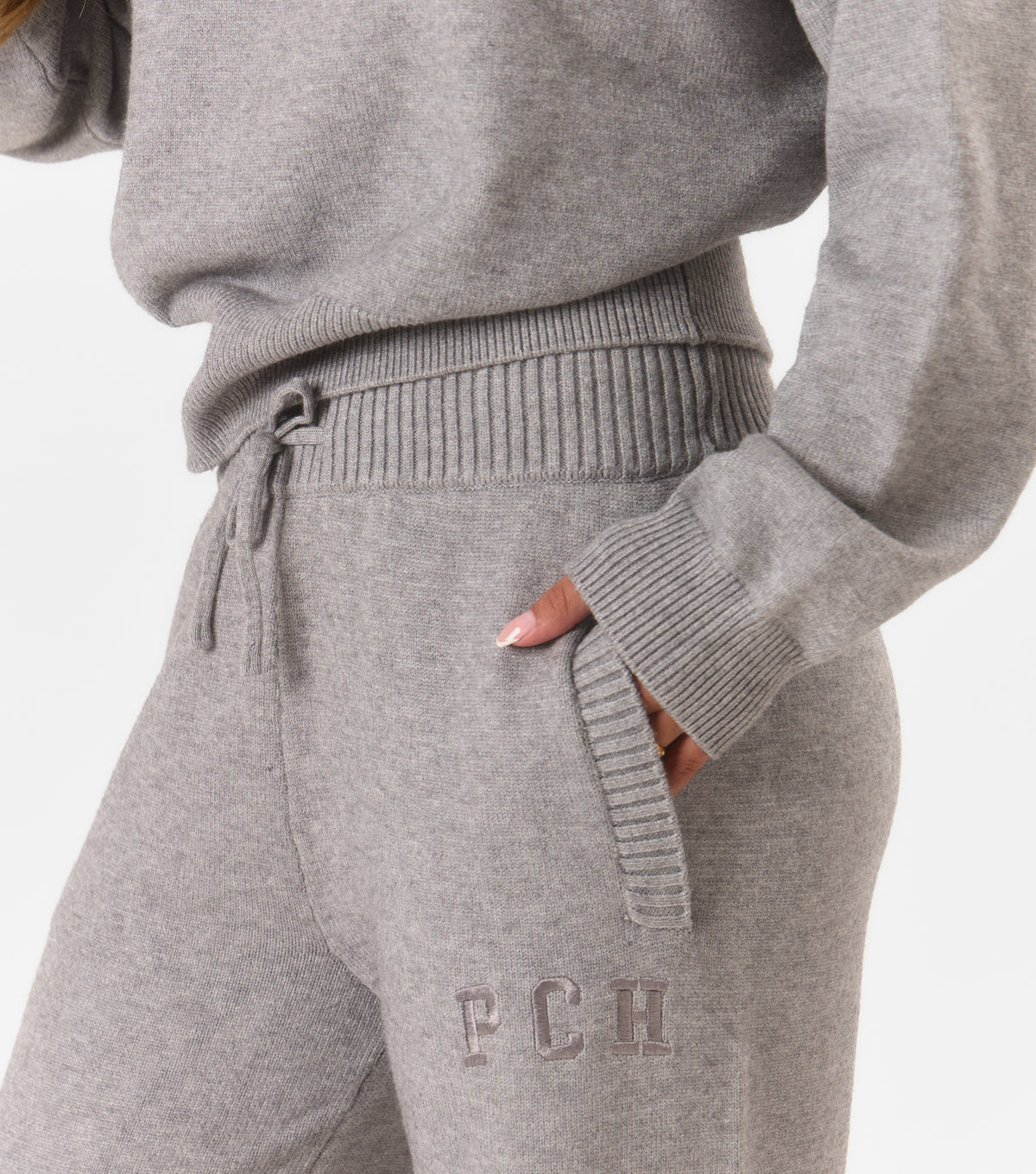 Sophie Knitted Joggers Grey Marl