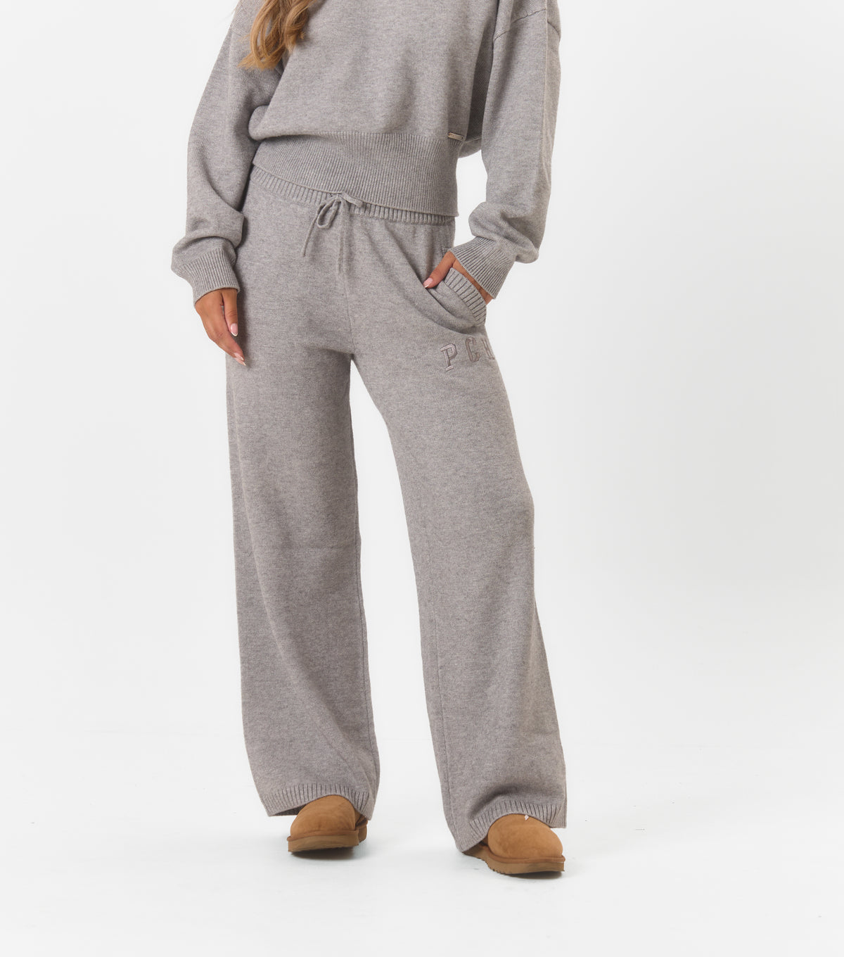 Sophie Knitted Joggers Grey Marl