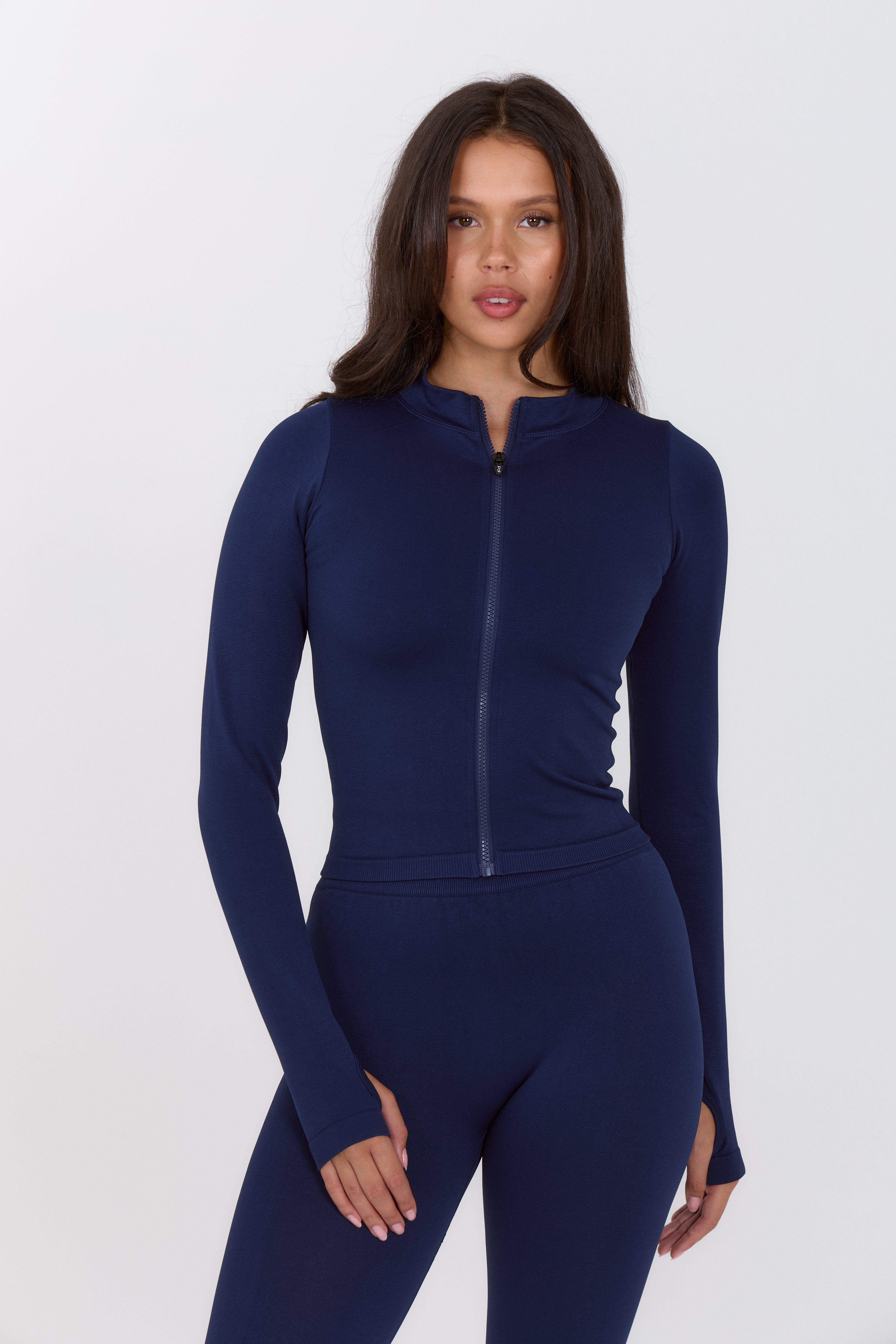 Lucia Active Zip Through Top Navy