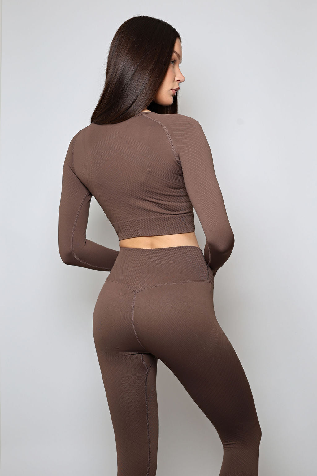 Faye Long Sleeve Top - Brown